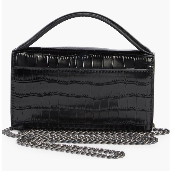 Kurt Geiger XS The Bond Croc Embossed Leather Top Handle Bag - Picture 3 of 12